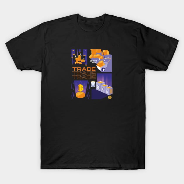 Mining Bitcoin T-Shirt by CryptoHunter